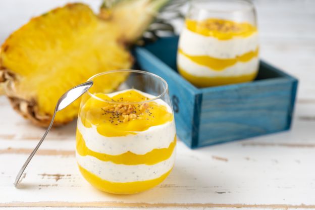 Dessert 1: Cremiges Joghurt-Mango-Dessert