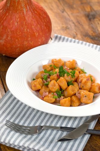 Kürbisgnocci mit Morbierkäse