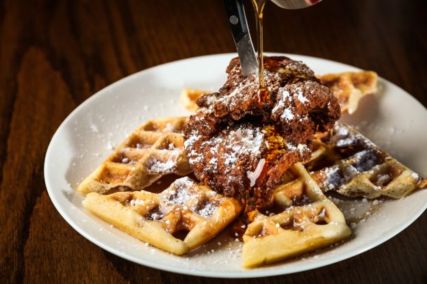Waffeln mit Brathähnchen