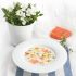 Blumenkohlsuppe mit Lachs, Rosenkohl und Thymian