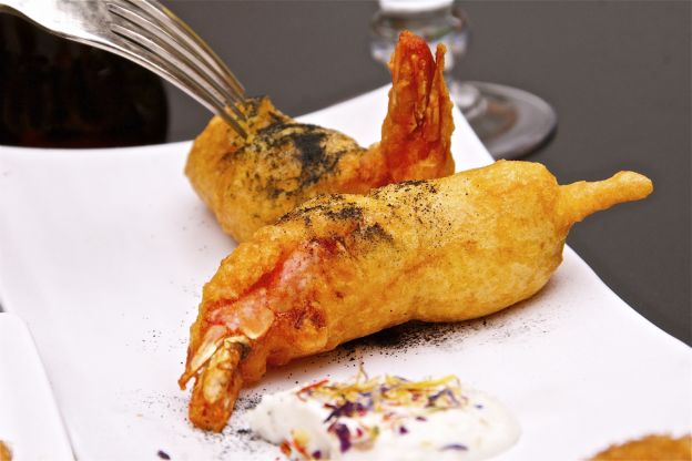 Gambas en gabardina