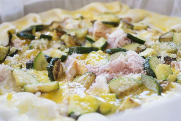 Quiche mit Zucchini und Hühnchen