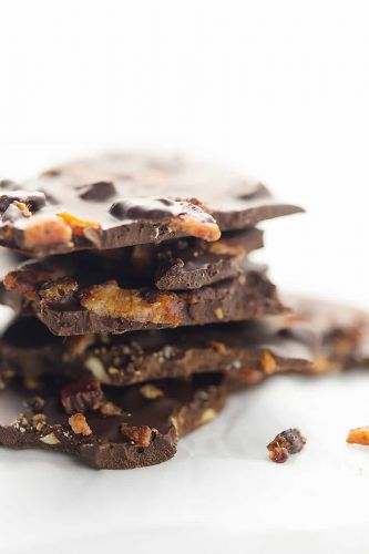 Sugar-Free Chocolate Bark with Bacon and Mandeln