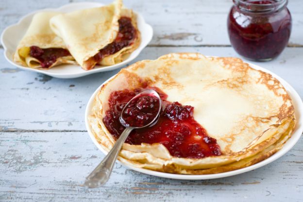 Pfannkuchen mit Marmelade