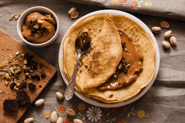 Pfannkuchen mit Milchmädchen