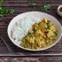 Curry mit Tofu, Auberginen und Erbsen