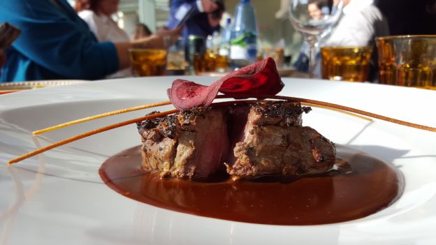 Pfeffersteak mit Schokoladensoße