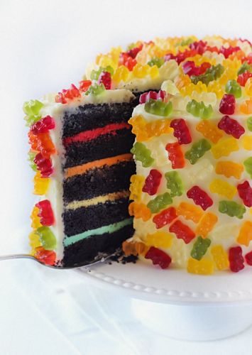 Gummibärchen auf dem Tortenfrosting