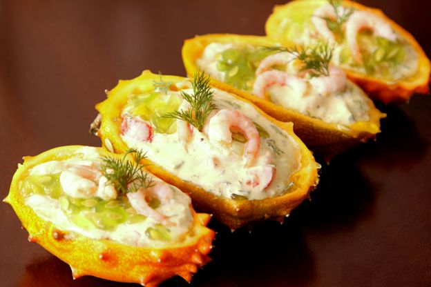 Garnelensalat in Kiwano