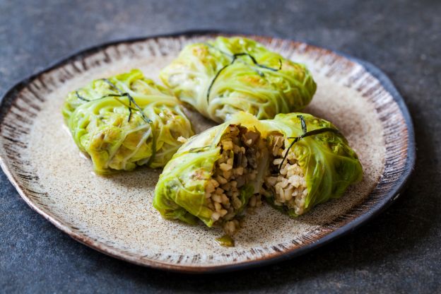 Kohlroulade mit Bulgur