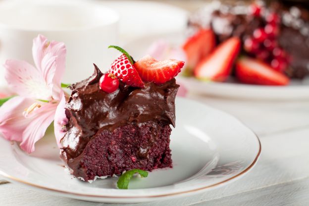 Spanien: Schokoladenmoussetorte mit Himbeeren