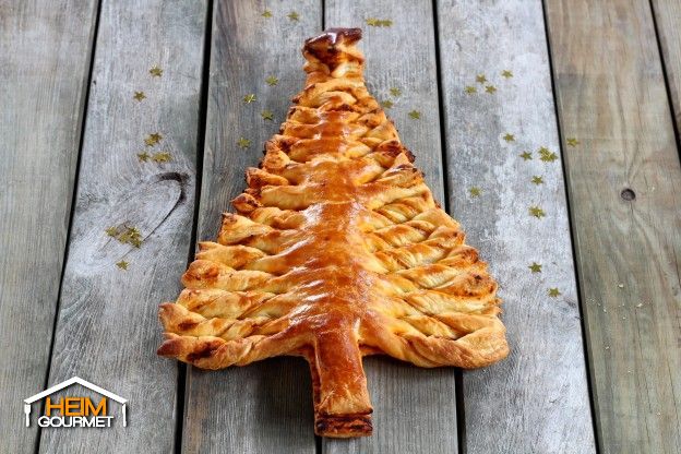 Köstlicher Weihnachtsbaum aus Blätterteig