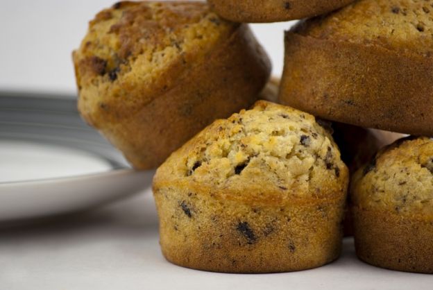Bananen-Muffins mit Nutellafüllung