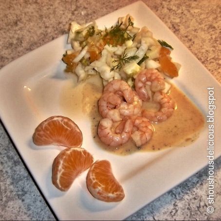 Fruchtiger Fenchelsalat mit  Garnelen