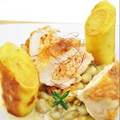Maishühnchen mit Flusskrebsen, Bohnen und Kartoffelroulade - Schritt 1