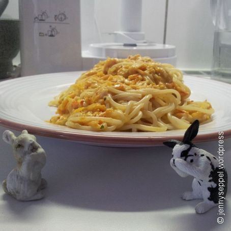Spaghetti mit Kürbis-Raspeln