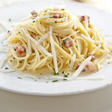 Pasta mit Speck und Ziegenkäse