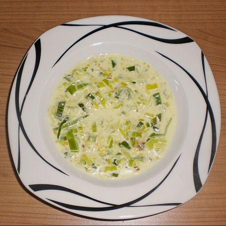 Käse - Lauch - Suppe mit Hackfleisch