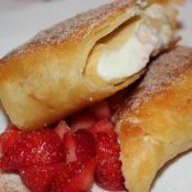 Käsekuchenwraps mit Erdbeeren