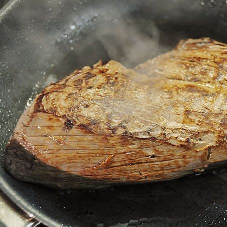 Chateaubriand mit Speckbohnen, Macaire - Kartoffeln und Sauce Béarnaise