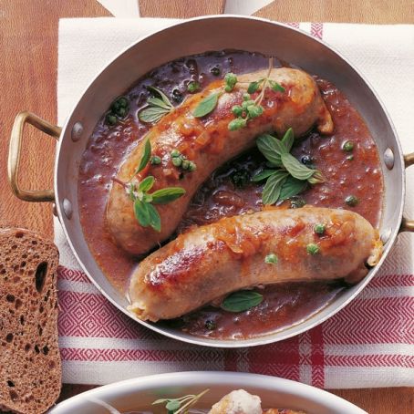 Bratwurst mit Dunkelbiersauce