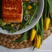 Lachs auf Mango-Avocado-Rucola-Salat - Schritt 1