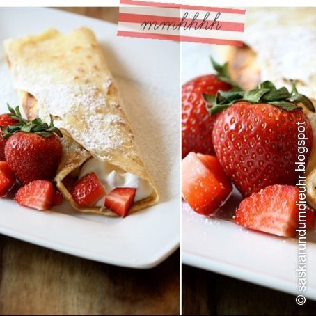 Crepes mit Erdbeeren und Mascarponecreme