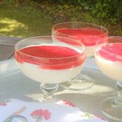 Hausgemachte Pudding mit Pflaumensoße