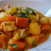 Fischcurry mit Kartoffeln und Kürbis