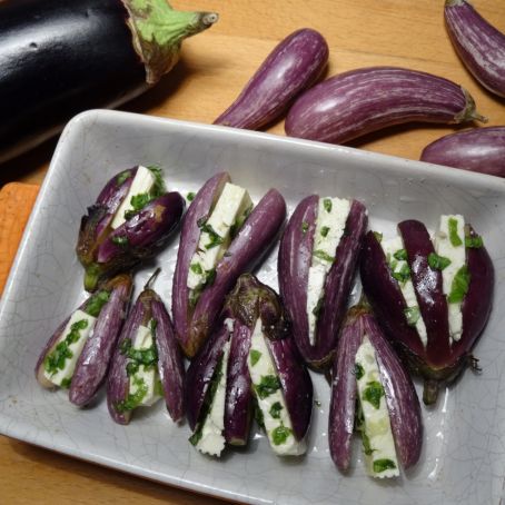 Gebackene Aubergine mit Feta