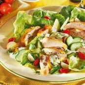 Bunter Salat mit Hähnchenbruststreifen