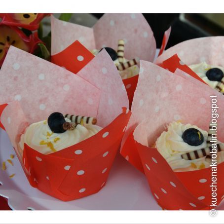 Blaubeer-Gries-Cupcakes