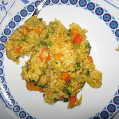 Kürbisrisotto mit Lauchzwiebeln