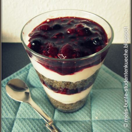 CHIA-Frühstücks-PUDDING mit Beeren! SUPERFOOD zum Frühstück! POWER POWER POWER