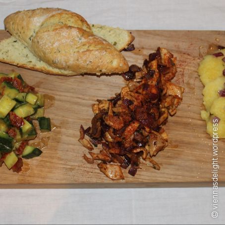 Mexican Chicken mit Kartoffeln und Gurkensalat