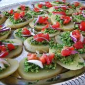 Lauwarmes Kartoffel-Carpaccio mit Cashew-Sellerie Persillade