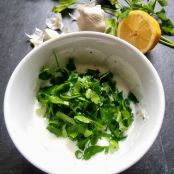 Auberginen-Joghurt-Dip mit geröstetem Tortilla - Schritt 3