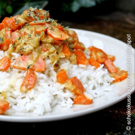 Reis mit Möhren-Curry