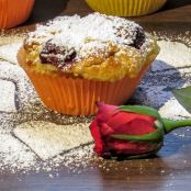 Saftige Kirschmuffins mit Vanillepudding