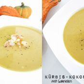 Kokos-Kürbissuppe mit Garnelen