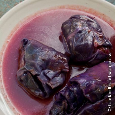 Rotkohl-Rouladen, vegan