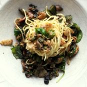 Linguine mit Okra , Speck und Pilzen - Schritt 4