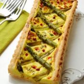 Quiche mit grünem Spargel und Senf