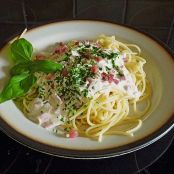 Nudeln mit Schinken - Sahne - Sauce