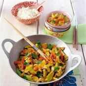 Schweinecurry mit Mango und Reis