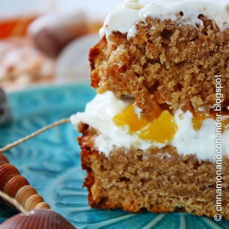 Jamaikanischer Honig Tamarindenkuchen mit Mango Limettencreme