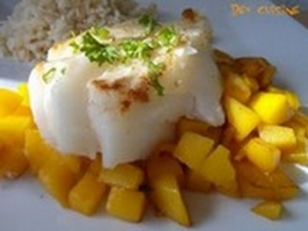 Kabeljau mit karamellisierter Mango