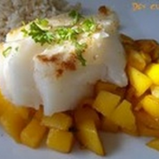 Kabeljau mit karamellisierter Mango