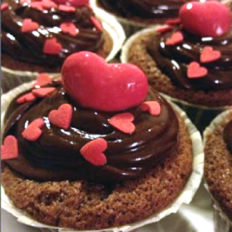 Blaubeer-Cupcakes mit Nutella-Herz