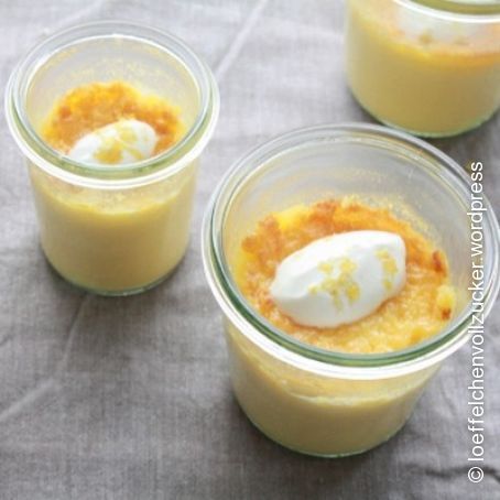 Zitronen-Pots-de-Crème mit Zitronen-Zucker